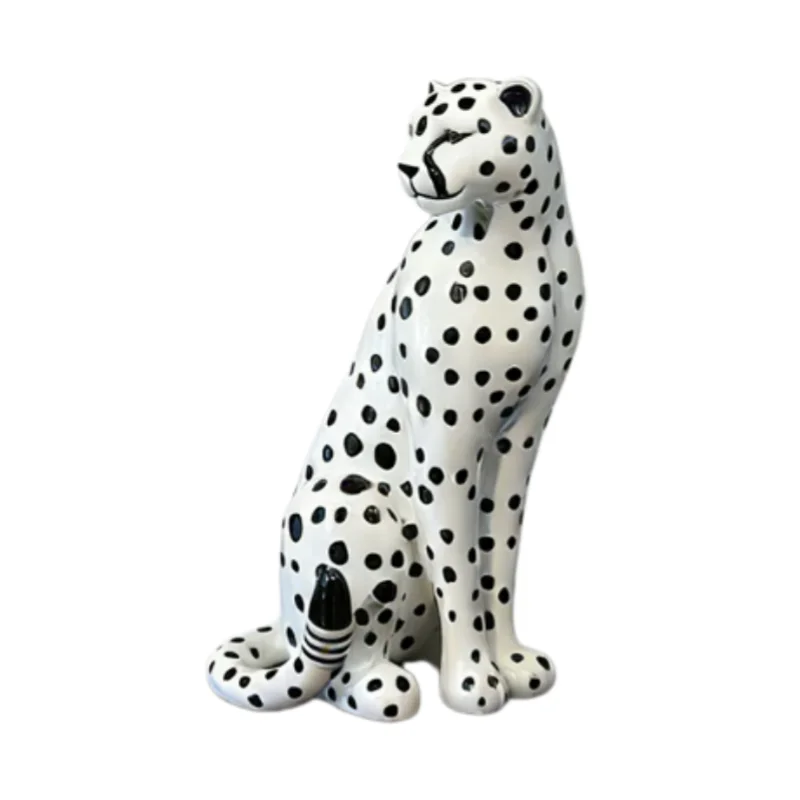 Resin Handicrafts Leopard Cheetah Simulation Animal Sculpture Spotted Leopard Decorative Figurines Home Decoration Accessories