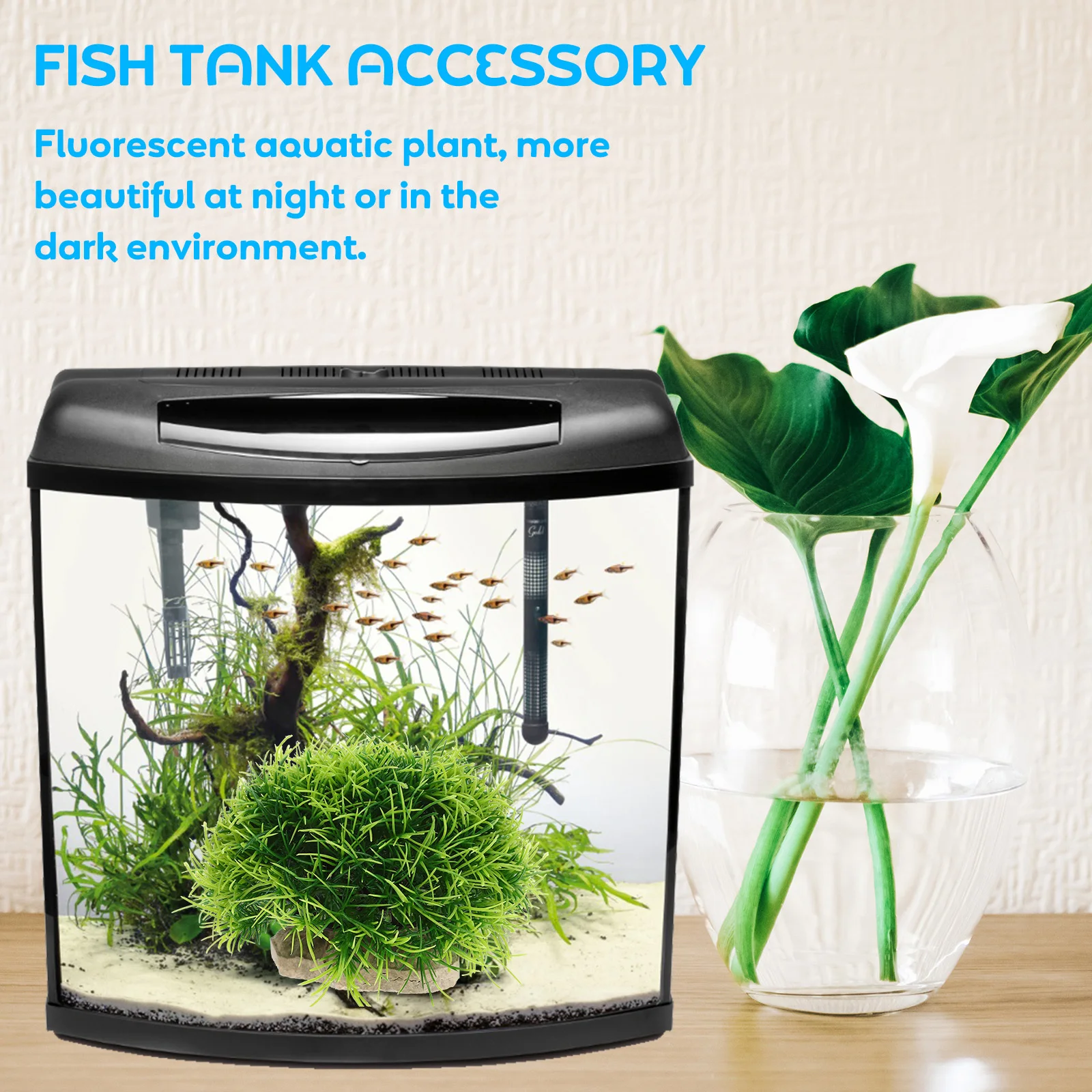

Simulated Aquarium Plants Ball Realistic Artificial Grass For Fish Tank Decor Home Office Landscape Pet Supplies