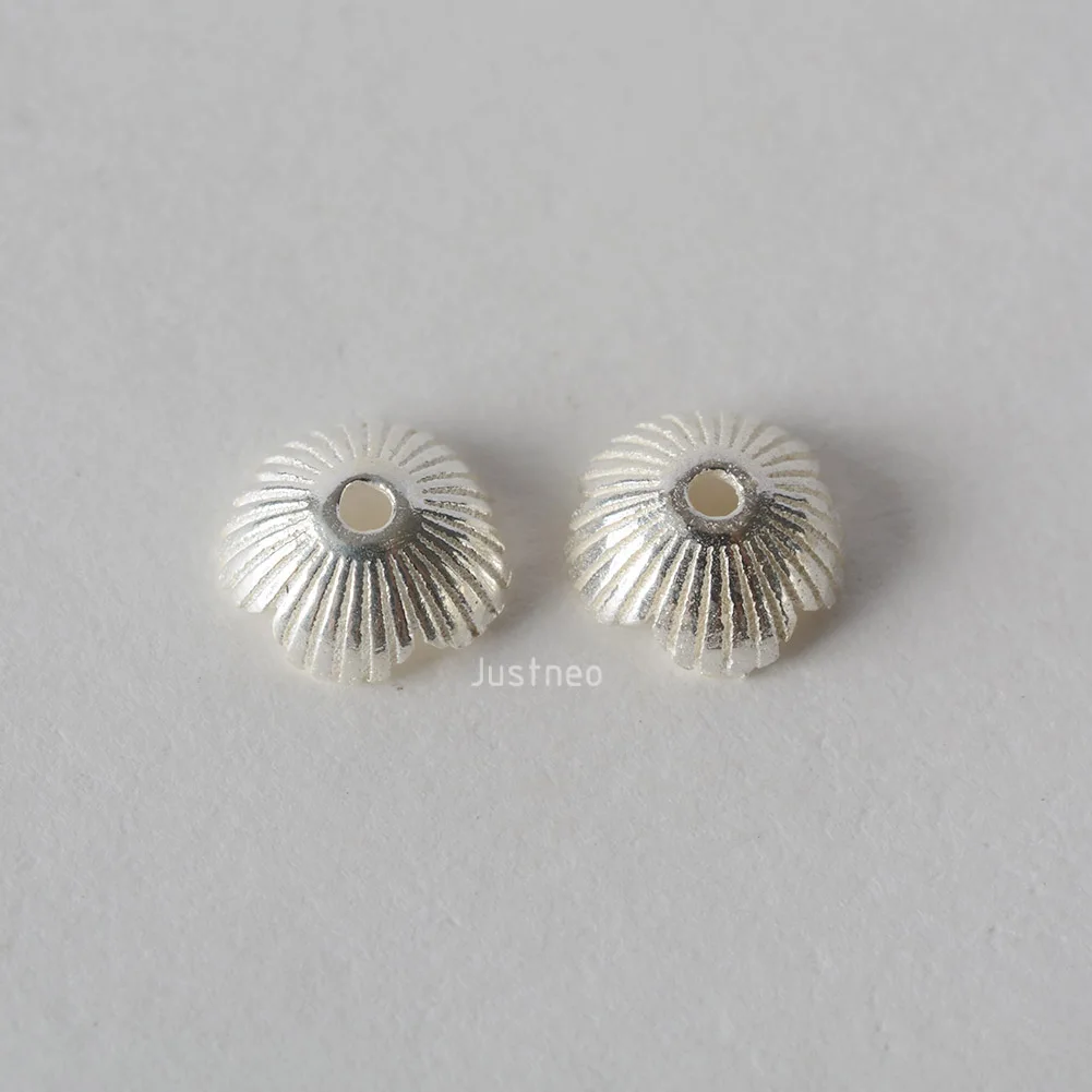 solid 925 sterling silver flower bead cap, spacer bead caps, jewelry diy silver findings/components