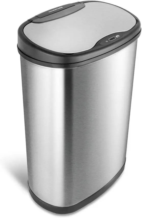 

DZT-50-25 Motion Sensor Trash Can, Large, Silver Bedroom trash bin Bote de basura inteligente Trash rack Garbage bag holder