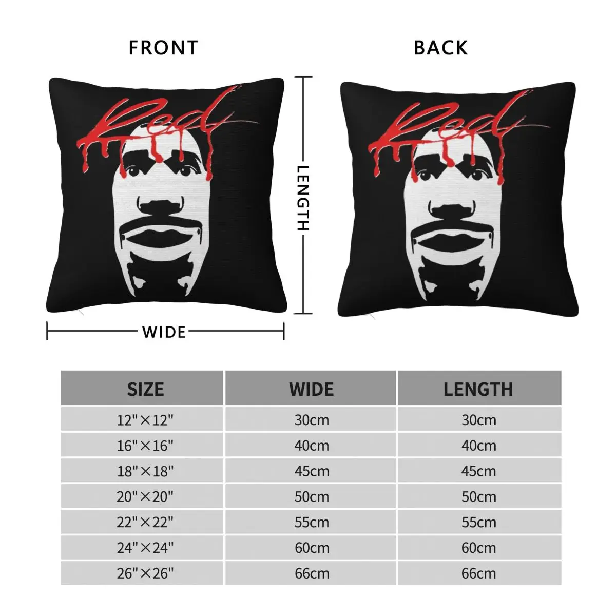 Playboi Carti Whole Lotta Red Square Pillowcase Polyester Linen Velvet Printed Zip Decorative Pillow Case Home Cushion Case