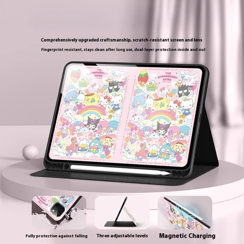 سانريو كورومي لجهاز iPad حافظة آيباد كيس آيباد A16 برو 9th 10th 11th 10.9in Gen حافظة كمبيوتر لوحي Air 4 5 6 Mini 6 7 حامل غطاء حماية