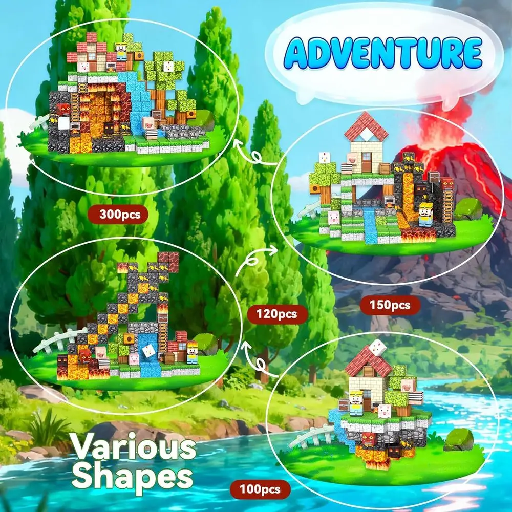 مجموعة مكعبات بناء جذعية مكونة من 300 قطعة، مكعبات تكديس تعليمية للأطفال، هدية مثالية لعيد الميلاد أو عيد الميلاد