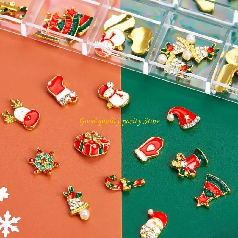 

M4YA Рождественские ногти Art Charms Gloves Nails Nails Art Penne Lovely Snowman Charms
