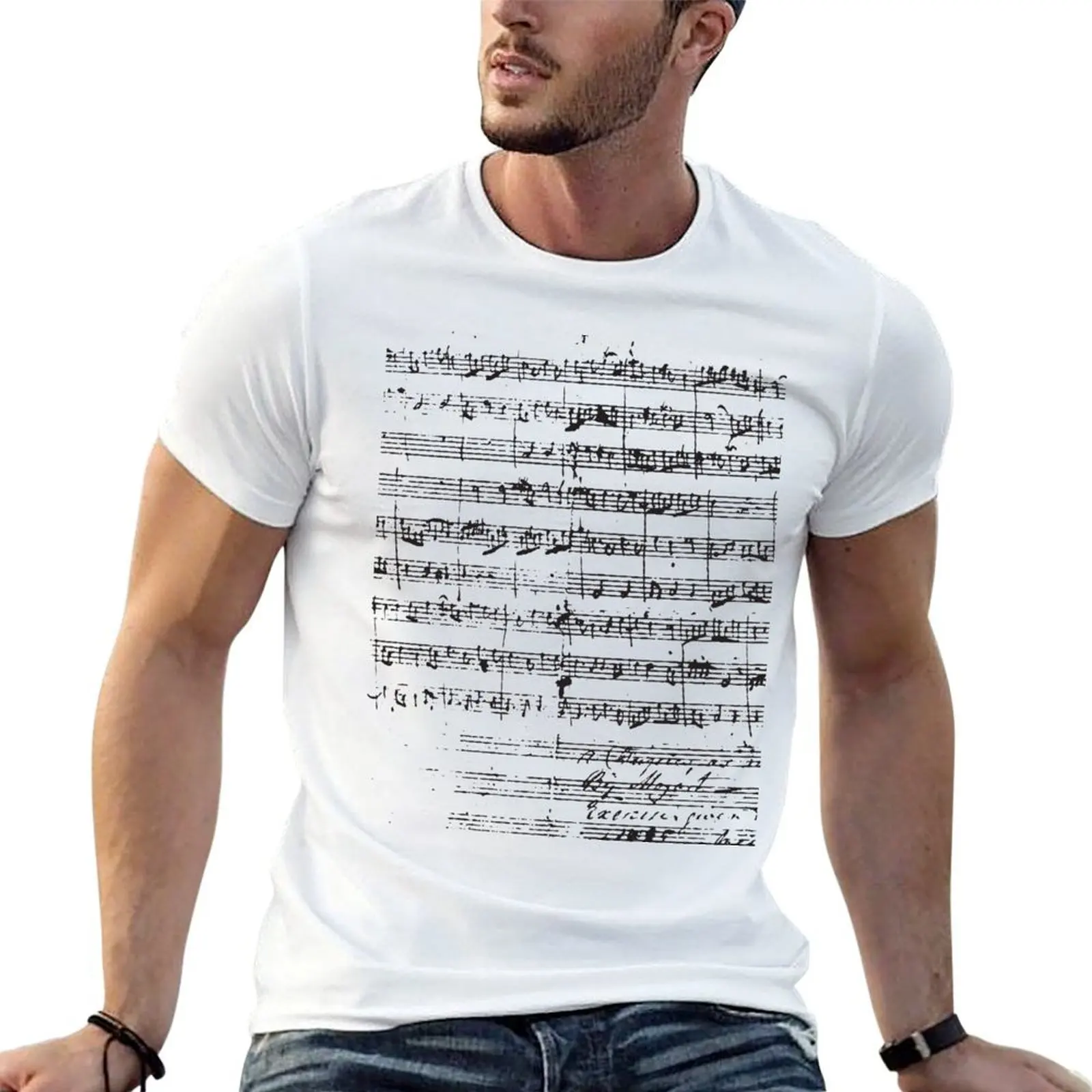 

Mozart Manuscript T-Shirt t shirts for man graphic vintage man t shirts cotton funny t shirts cotton T-Shirt