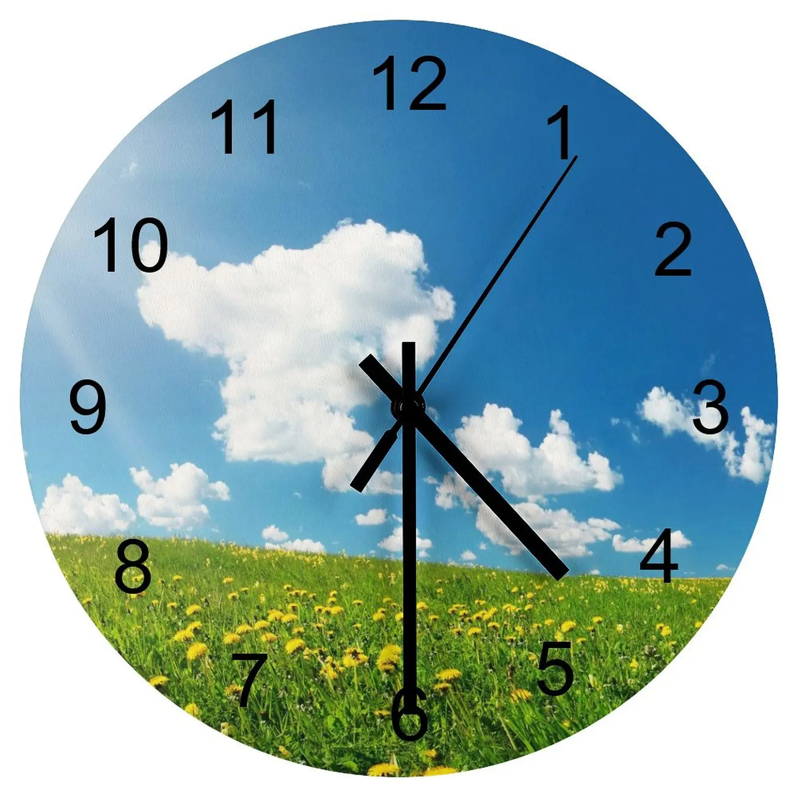 

Farm Wall Clock nature flower Clocks 12 inch Mute Fashion Round Multicolor DIY Theme Nordic