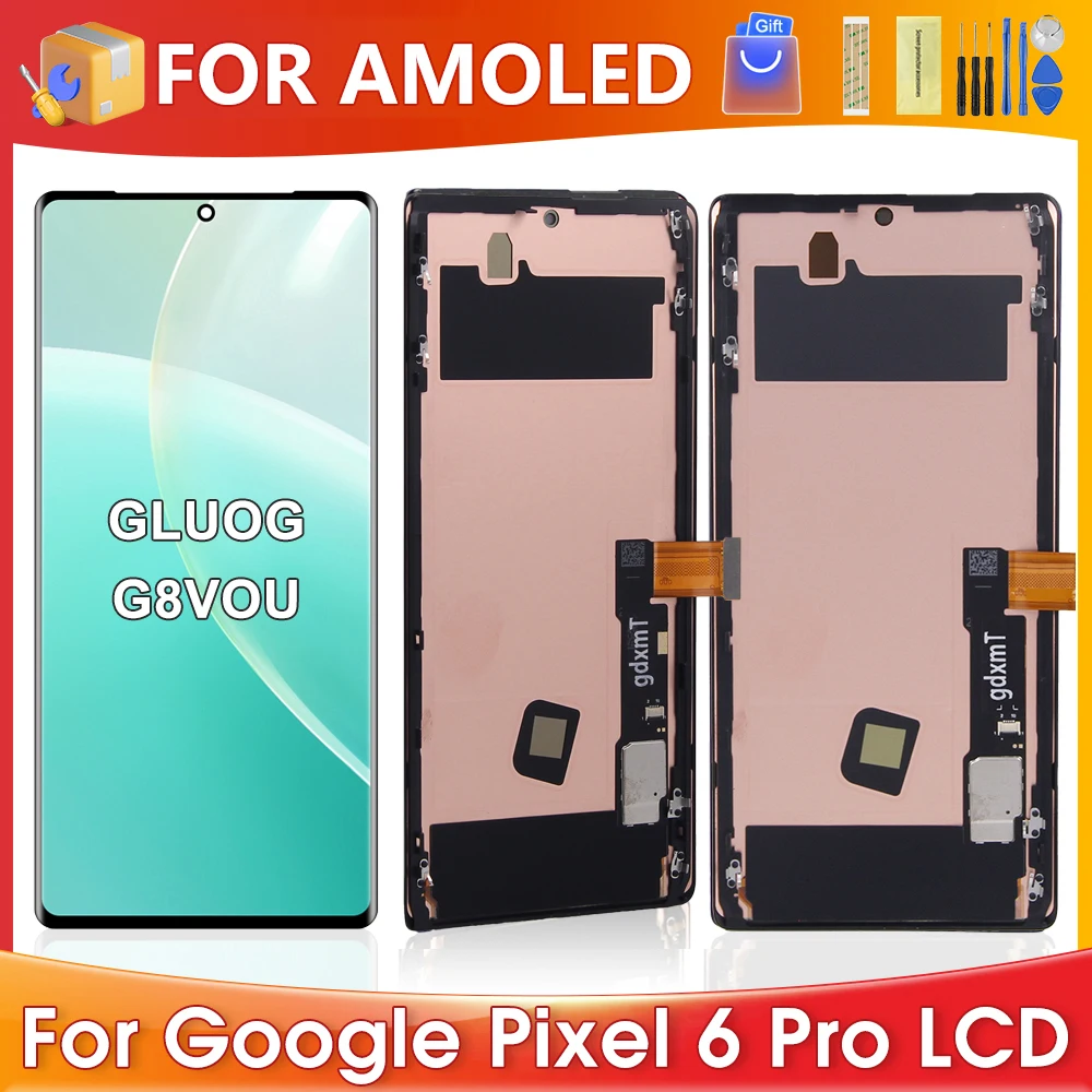 6.7''For Google Pixel 6 Pro For AMOLED Google Pixel 6 Pro GLUOG G8VOU LCD Display Touch Screen Digitizer Assembly Replacement