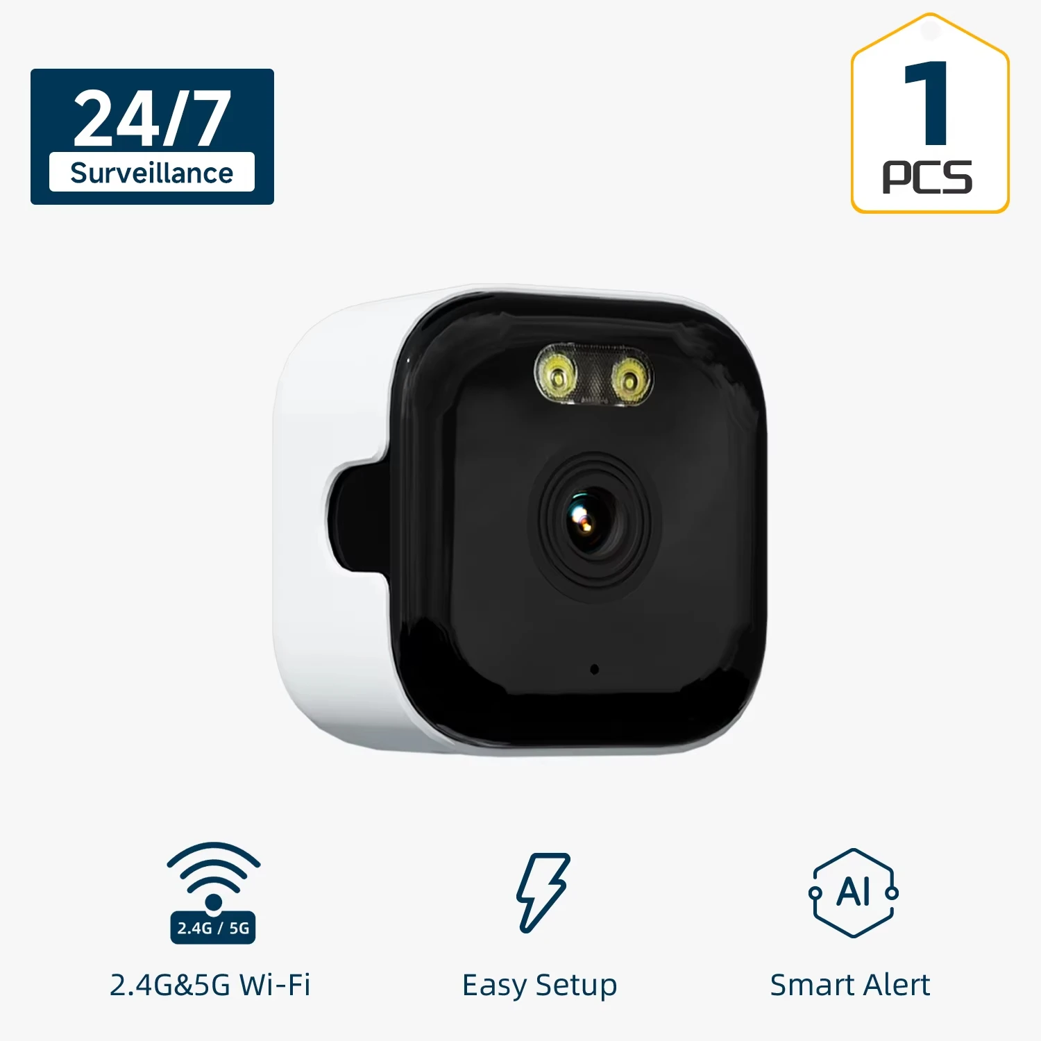 4K Raamcamera 5GHz WiFi Binnencamera Voor Thuisbeveiliging Kleur Nachtzicht Bewegingsdetectie 24/7 Opname Snelle Installatie