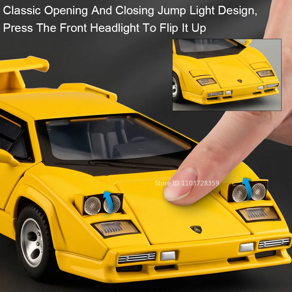 1:32 LP500S V12 exquisito modelo de juguete coches deportivos aleación Diecast absorción de impacto tirar hacia atrás sonido luz supercoche juguetes para chico adulto