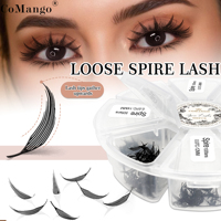600pcs Loose Comic Feather Shape Premade Eyelash Extensions Soft Matte Black Manga Anime Spire Eyelashes Mix Tray