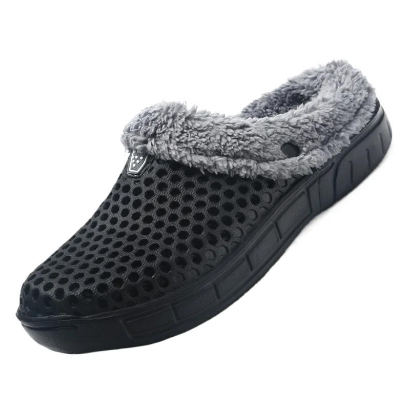 

2024 Winter Warm Slippers Women Men Shoes Indoor Slides Cotton Pantoffels Casual Clogs with Fur Easy on Off House Floor Slippers