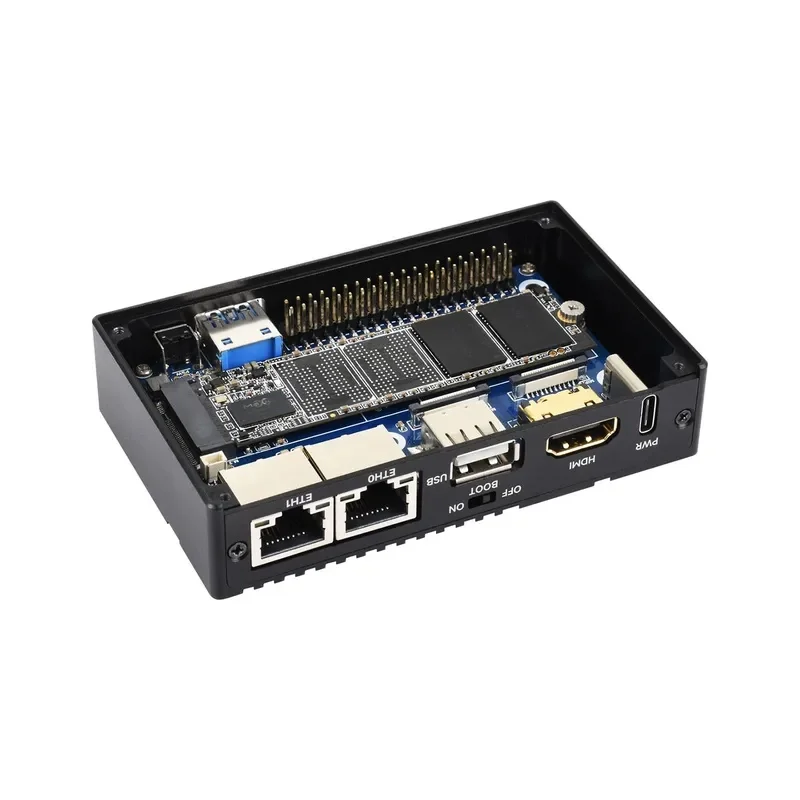 Waveshare Gigabit / 2.5G Dual Ethernet-Computer (B) Based On Raspberry Pi CM5 (NOT Included), Dual RJ45 Ethernet Ports