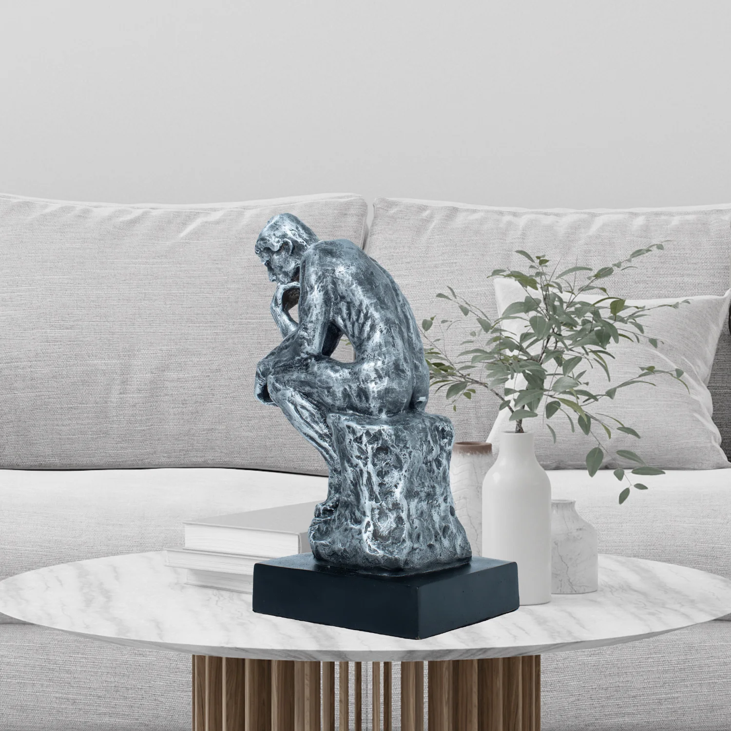 المفكر تمثال برونزي الشهير البرونزية التفكير رجل النحت الكلاسيكية البرونزية رودين نسخة الحرف للهدايا الديكور المنزلي