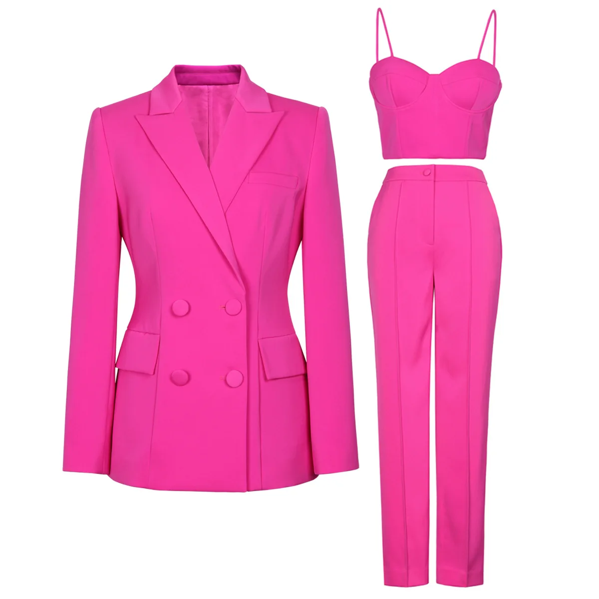 2024 new arrivals women suits high quality crop top three pieces set design women pants suit two piece set