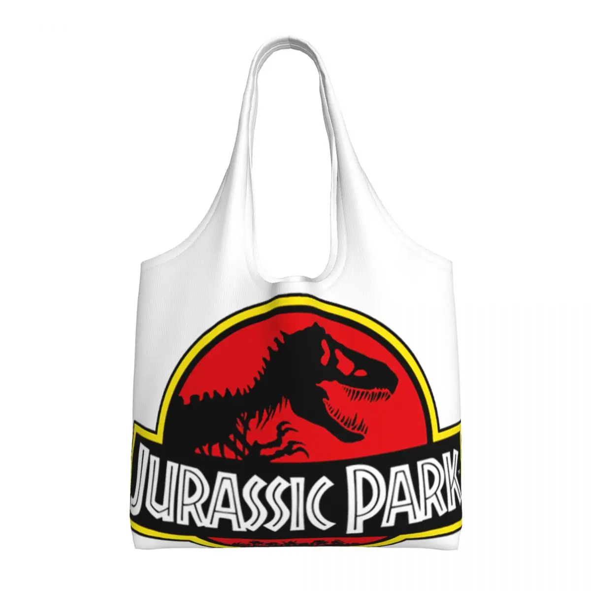 Custom Jurassic Parks Canvas Shopping Bag Women Durable Large Capacity Grocery Dinosaur World Shopper Tote Bags Handbags