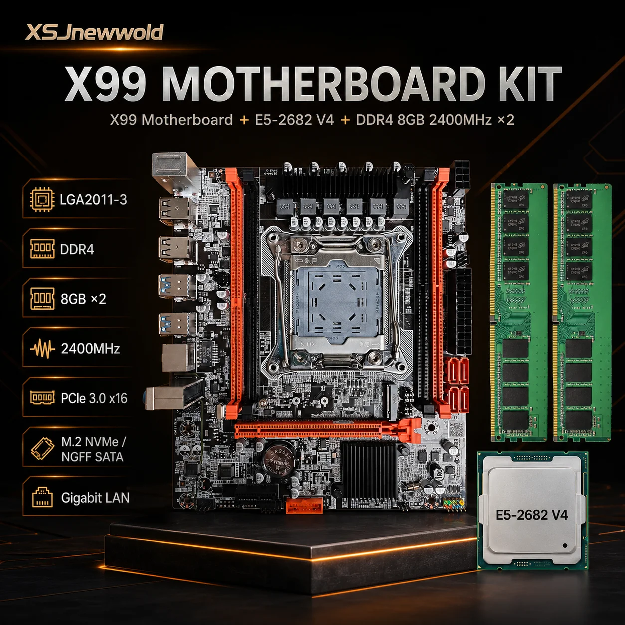 X99 Dual Cpu Motherboard Combo - Kit Scheda Madre X99 con CPU