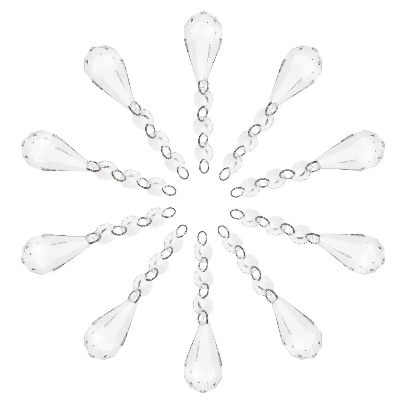 

20 шт. хрустальных бусин-цепочек для декора люстр, дверных украшений, штор, поделок, ювелирных изделий, подвесок