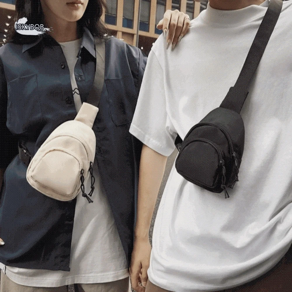 

Персонализированная однотонная мужская сумка через плечо, мини-многофункциональная спортивная нагрудная сумка, нейлоновая сумка на плечо в японском стиле для мальчиков