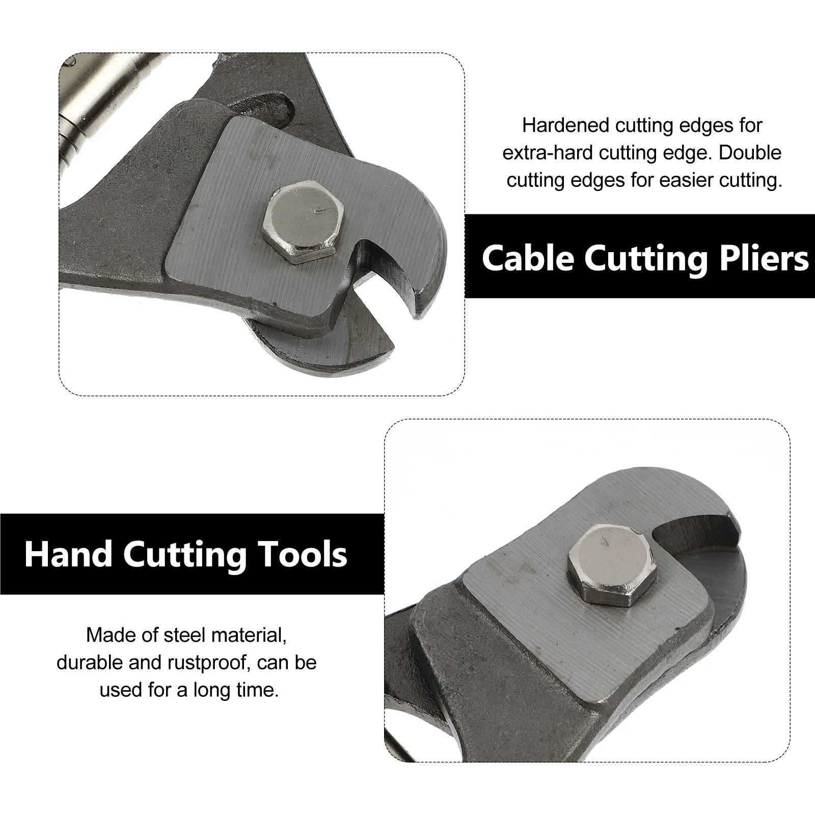 

8 Inch Steel Cable Cutter Durable Rustproof Wire Cutting Pliers Hardened Double Edged For High Pressure Pe Iv Telephone Lines