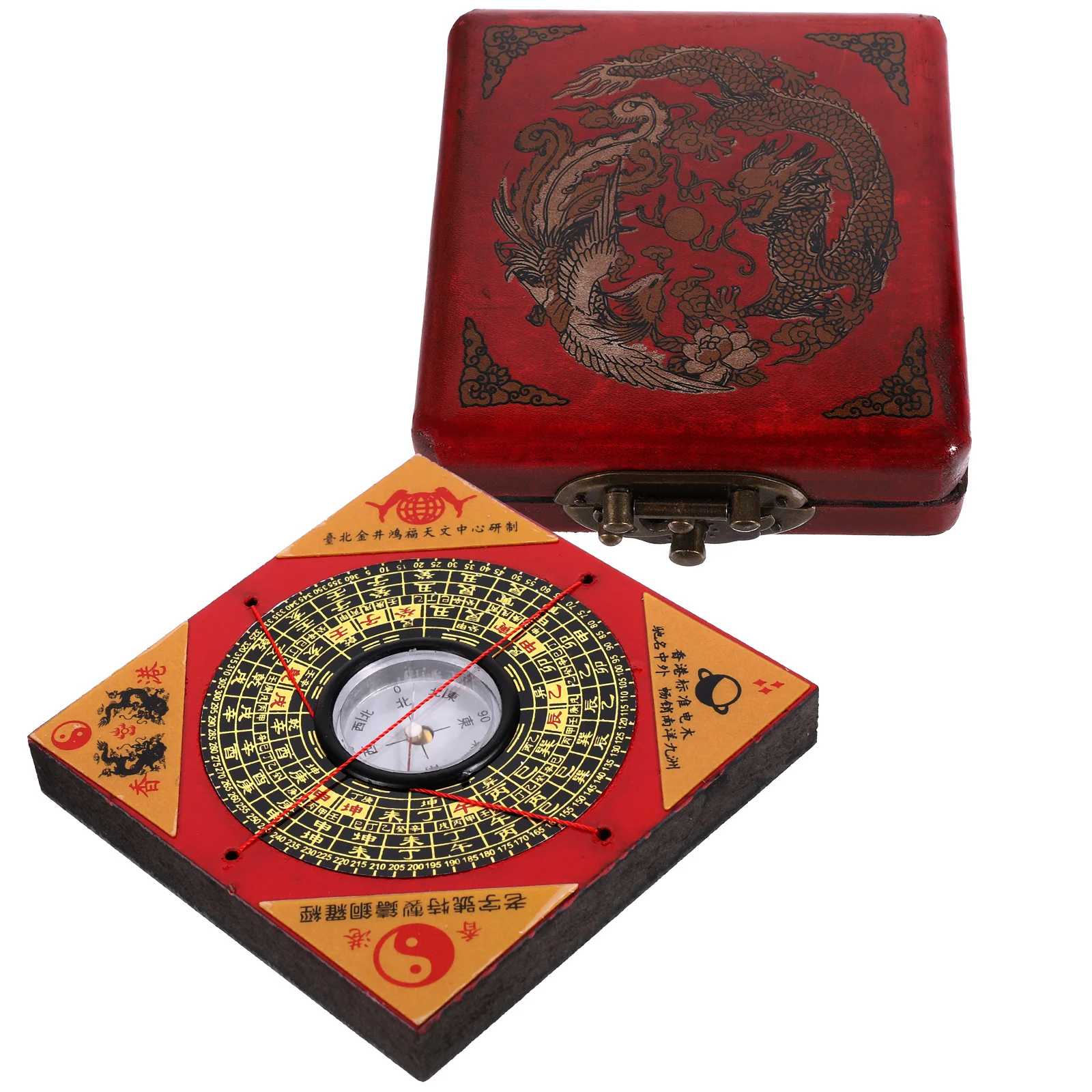 Feng Shui Round Wooden Compass Chinese Luo Pan Traditional Fengshui Geomancer Measuring Instrument Craft Decor