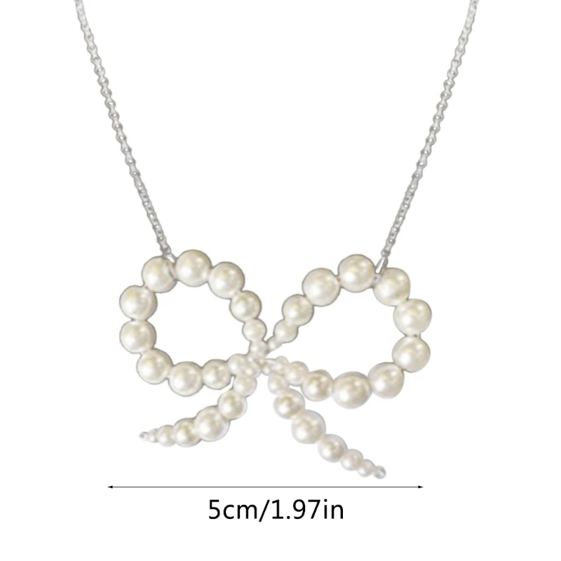 Colar com pingente laço pérolas elegantes perfeito para festas casamentos