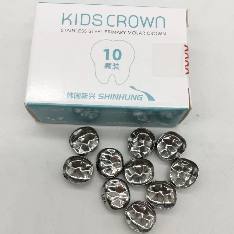 Dental Stainless Steel Temporary Kids Primary Molar Crown