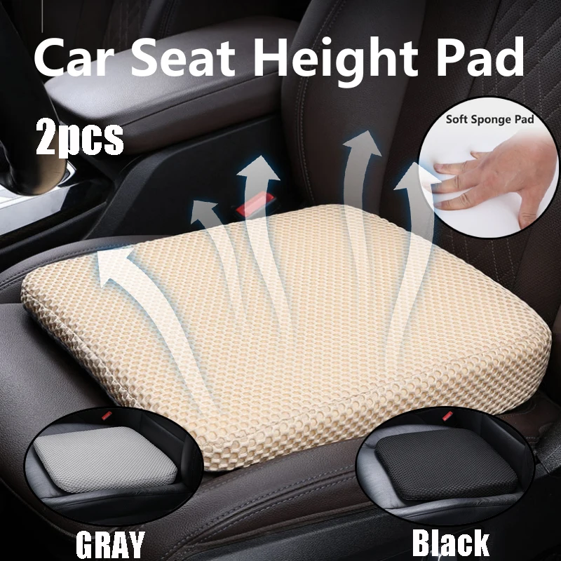 

2pcs Car Seat Heightening Pad Memory Foam Breathable 3D Mesh Fixed Seat Cushion For Car Seat Office Chair Wedge Seat Cushion