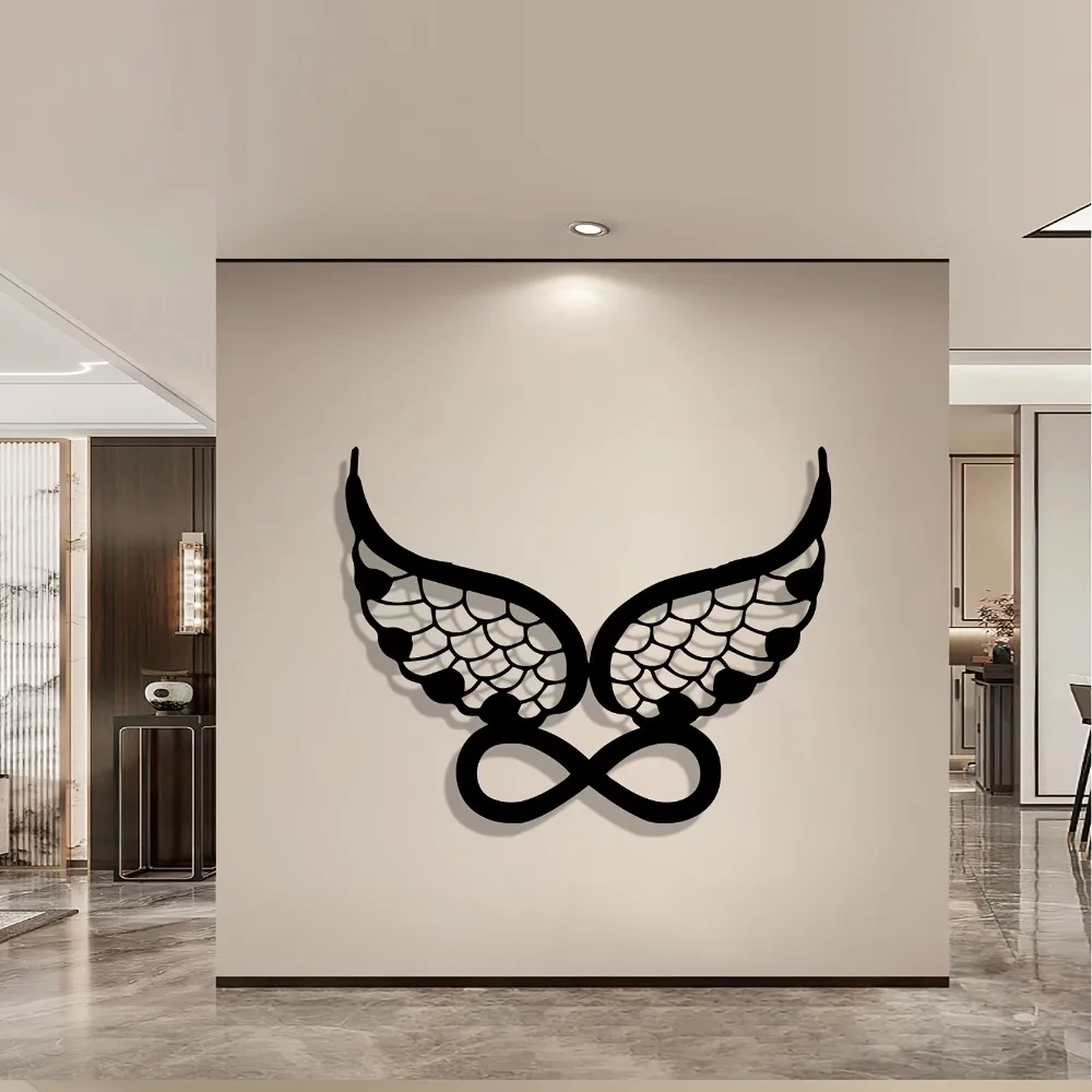 CIFBUY Metal Wall Art Retro Angel Wings Iron Hanging Plaque Rustproof Sculpture for Home Decor Ornament Accent Stylish