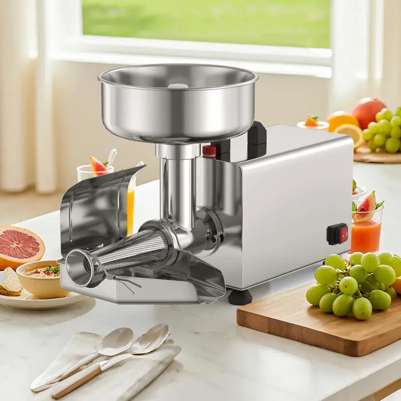 Molino Eléctrico para Tomates de 450W, Molino de Alimentos de Grado Comercial, Procesador de Salsas de Acero Inoxidable