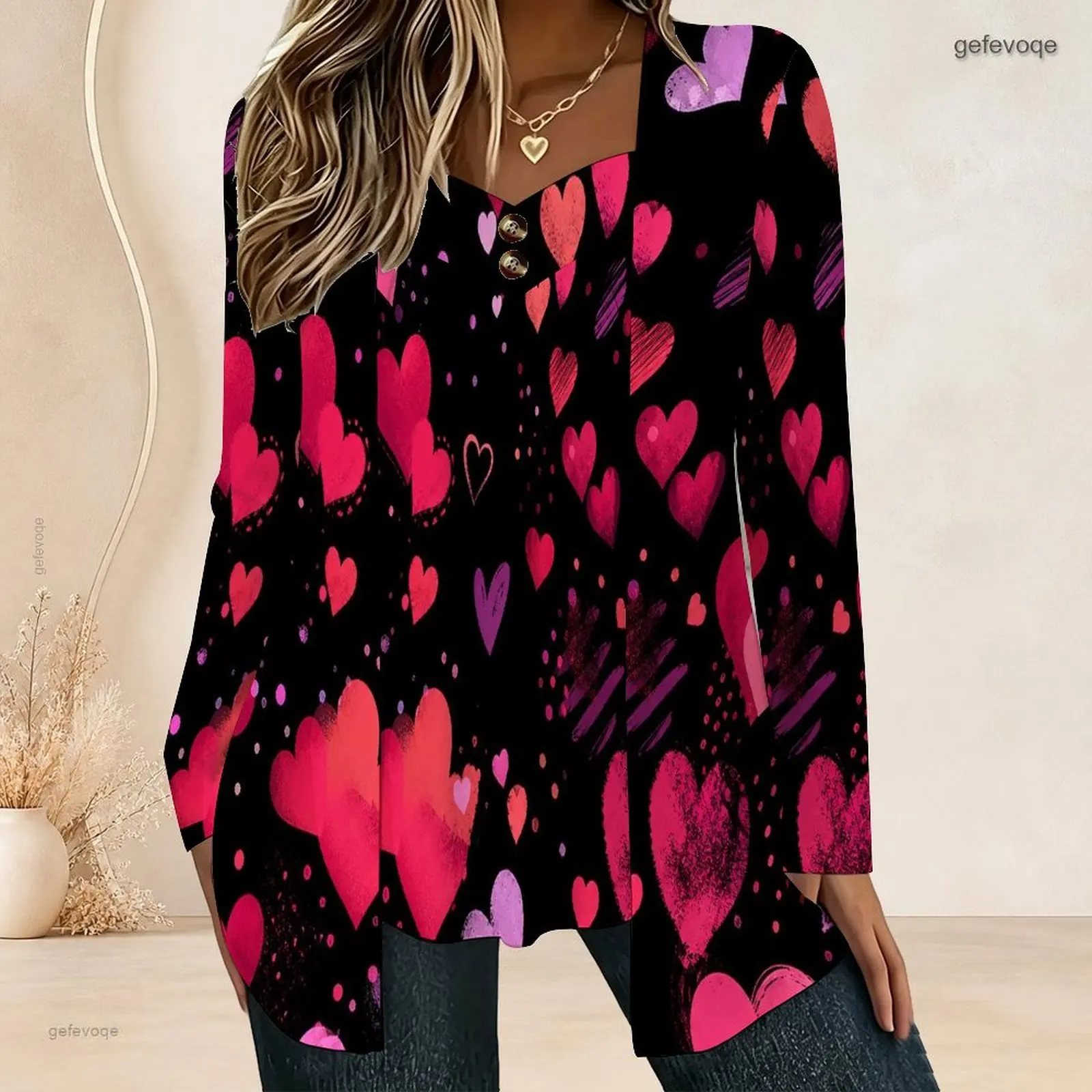 Women Fake Two Piece Long Sleeve Blouse Open Cardigan With Cami Top V Neck Button Detail Pleated Front Loose Tunic Oversize