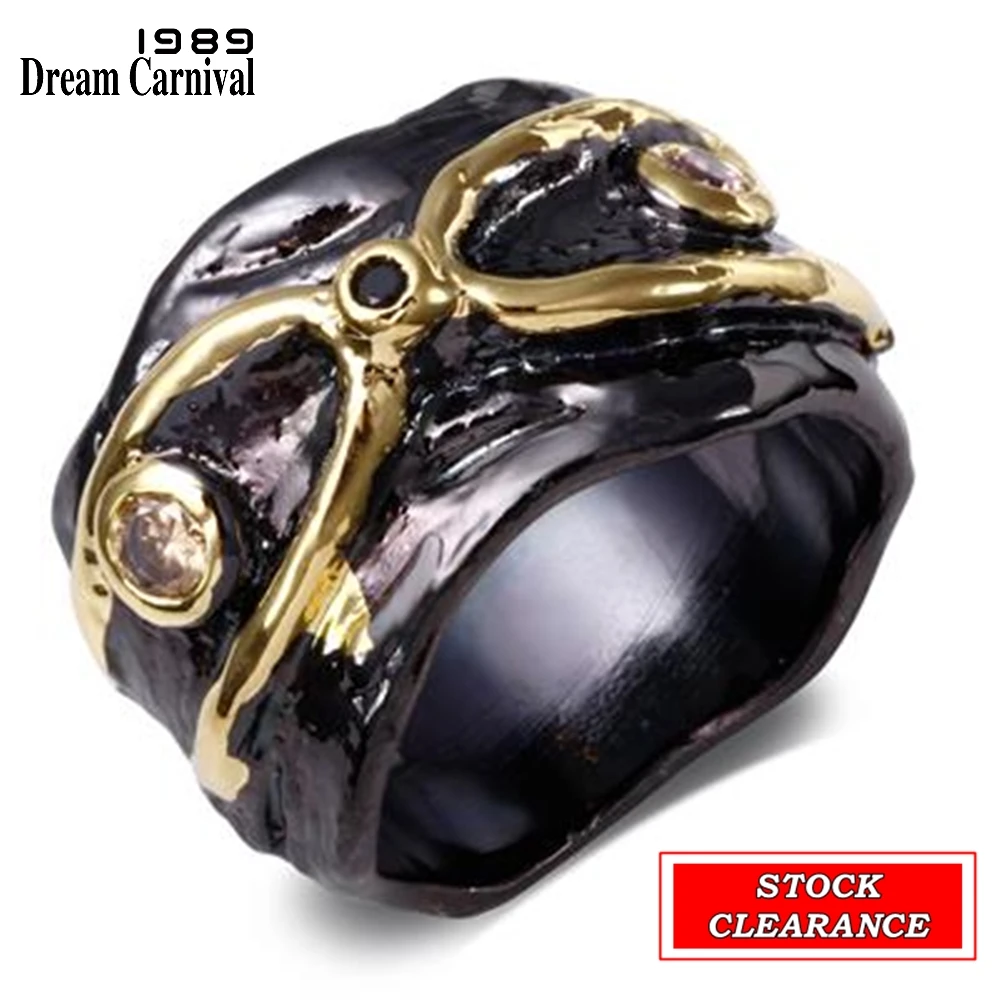 Big Bargaining Gothic Women Rings Stock Clearance Limited Size Small Quantity Black Gold Color Sale DreamCarnival1989