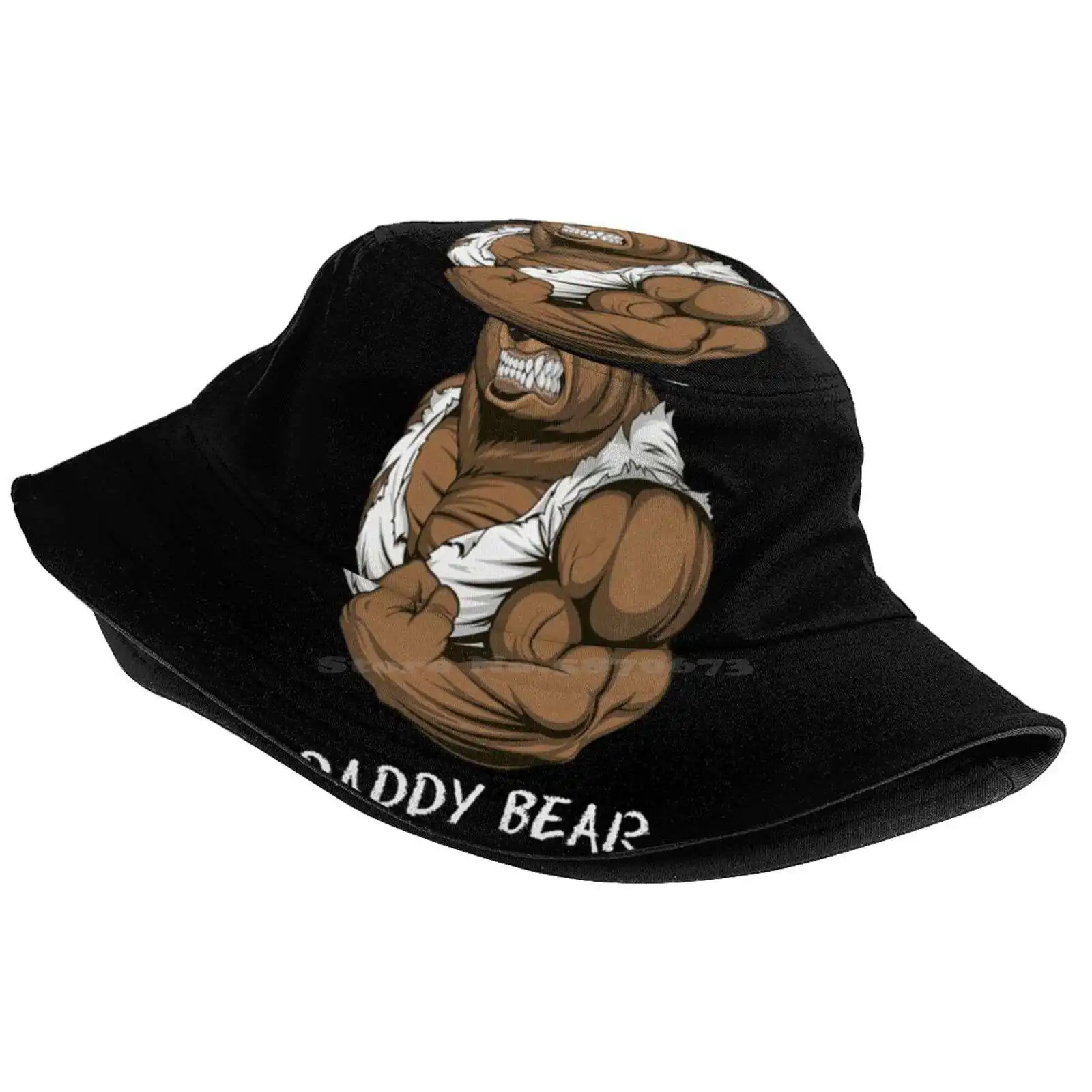 Big Daddy Bear Sun Cap Fisherman Hat Bucket Hats Daddy Bear Big Popa Fathers Day Tough Strong Protective Dont Mess With Dad