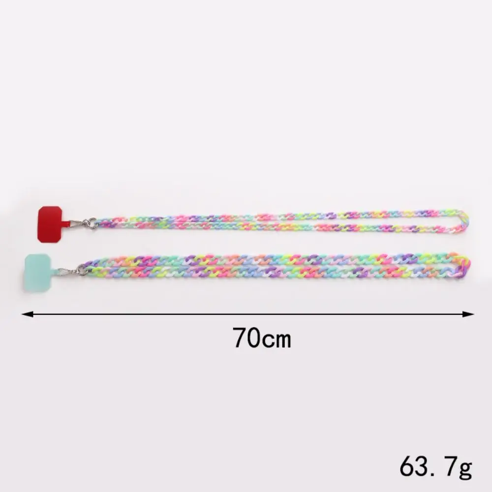 Portable 120CM Acrylic Phone Lanyard Keychain Colorful Phone Chain Straps Anti-lost Rope Phone Accessories