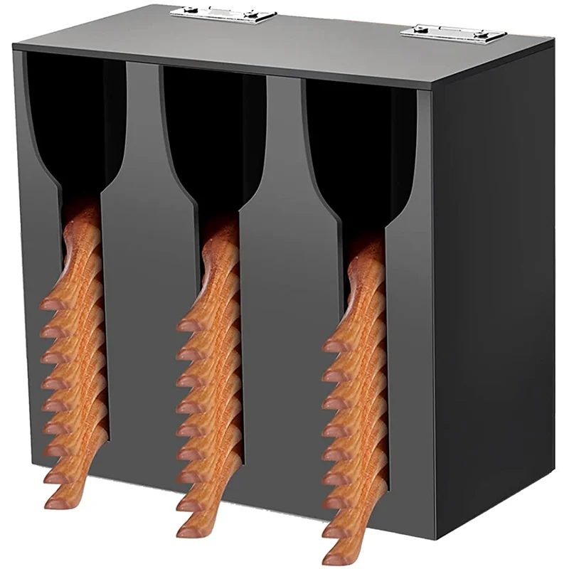 AA80-Акриловый диспенсер для посуды, органайзер для столовых приборов с 3-х отделениями, черный держатель для столового серебра, пластиковые столовые приборы