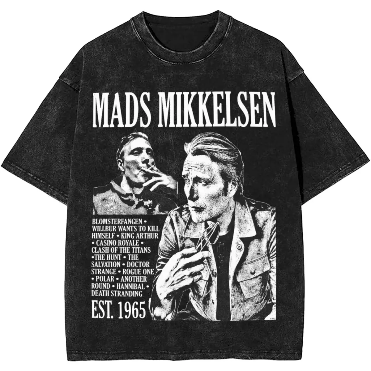 Women Men Mads Mikkelsen Poster Shirts Printed Harajuku Streetwear T-Shirts 100% Cotton