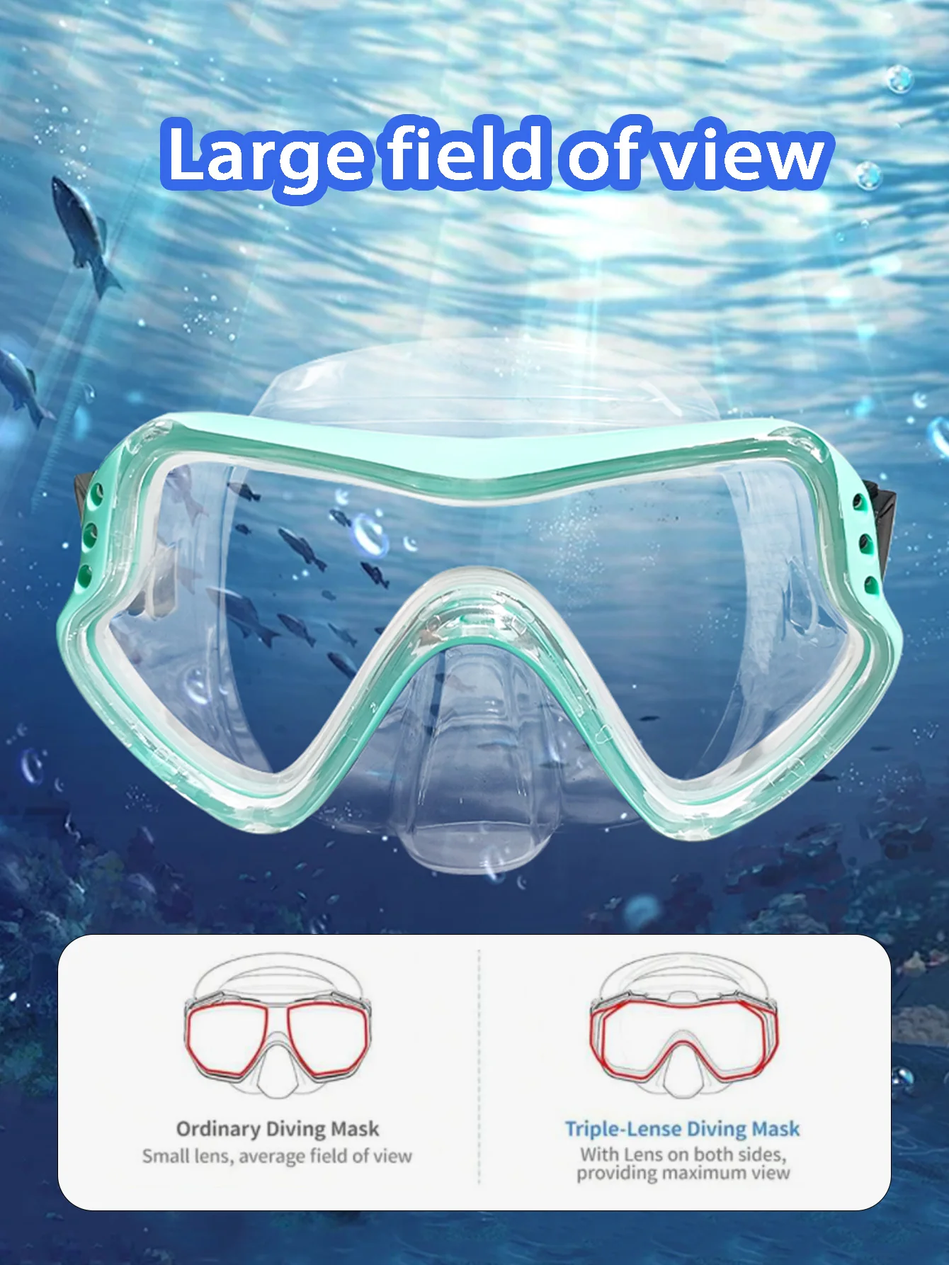 Professional Scuba Diving Masks Snorkeling Set Adult Silicone Skirt Anti-Fog Goggles Glasses Swimming Pool Equipment