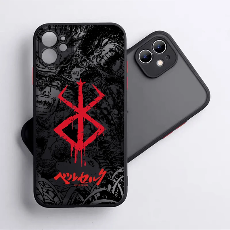 Berserk Comics Anime For Apple iPhone 15 14 13 12 Mini 11 XS XR X 8 7 Pro Max Plus TPU Frosted Translucent Phone Case