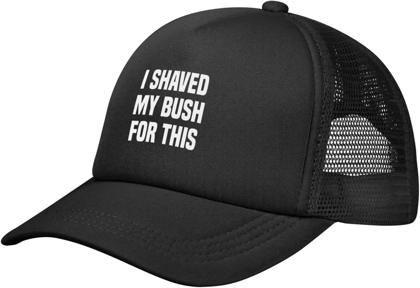 

I Shaved My Bush for This Mesh Hat Black Trucker Hats Adjustable Summer Curved Brim Baseball Cap