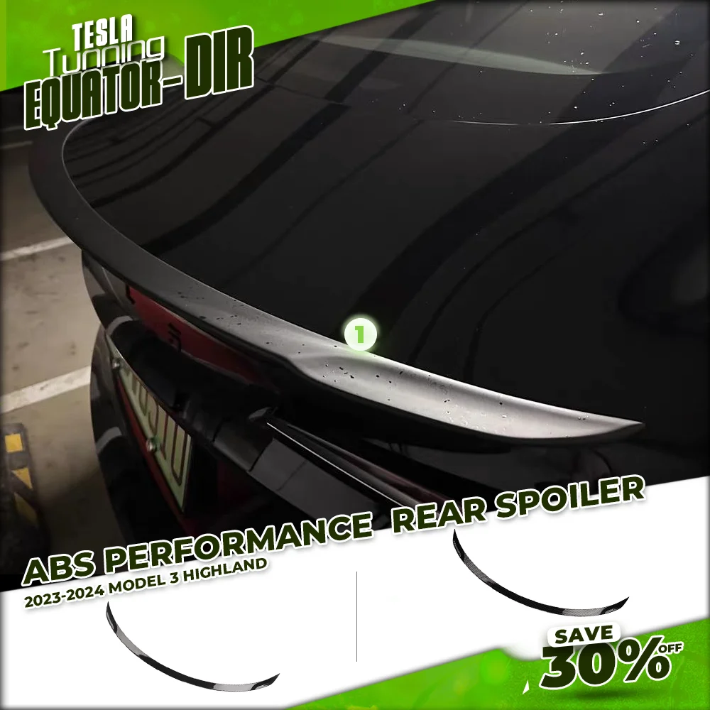 ABS Performance Style Rear Spoiler For Tesla Model 3 Highland 2024 Rear Trunk Wing Matte Black Carbon Model Y Auto Accessories