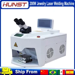 HUNST 200W Saldatrice a punti laser per gioielli Saldatura laser con microscopio CCD HD per protesi pendente ad anello a catena in oro argento