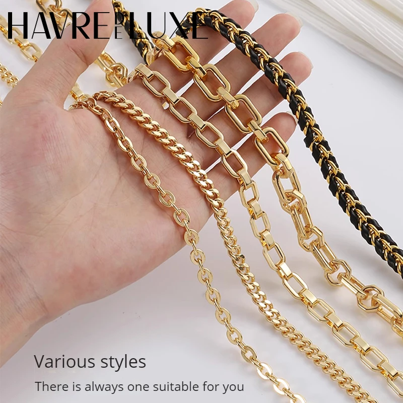 HAVREDELUXE Bag Chain Three-in-one Transformation Metal Bag Messenger Copper Chain Bag Chain Accessories Single Purchase