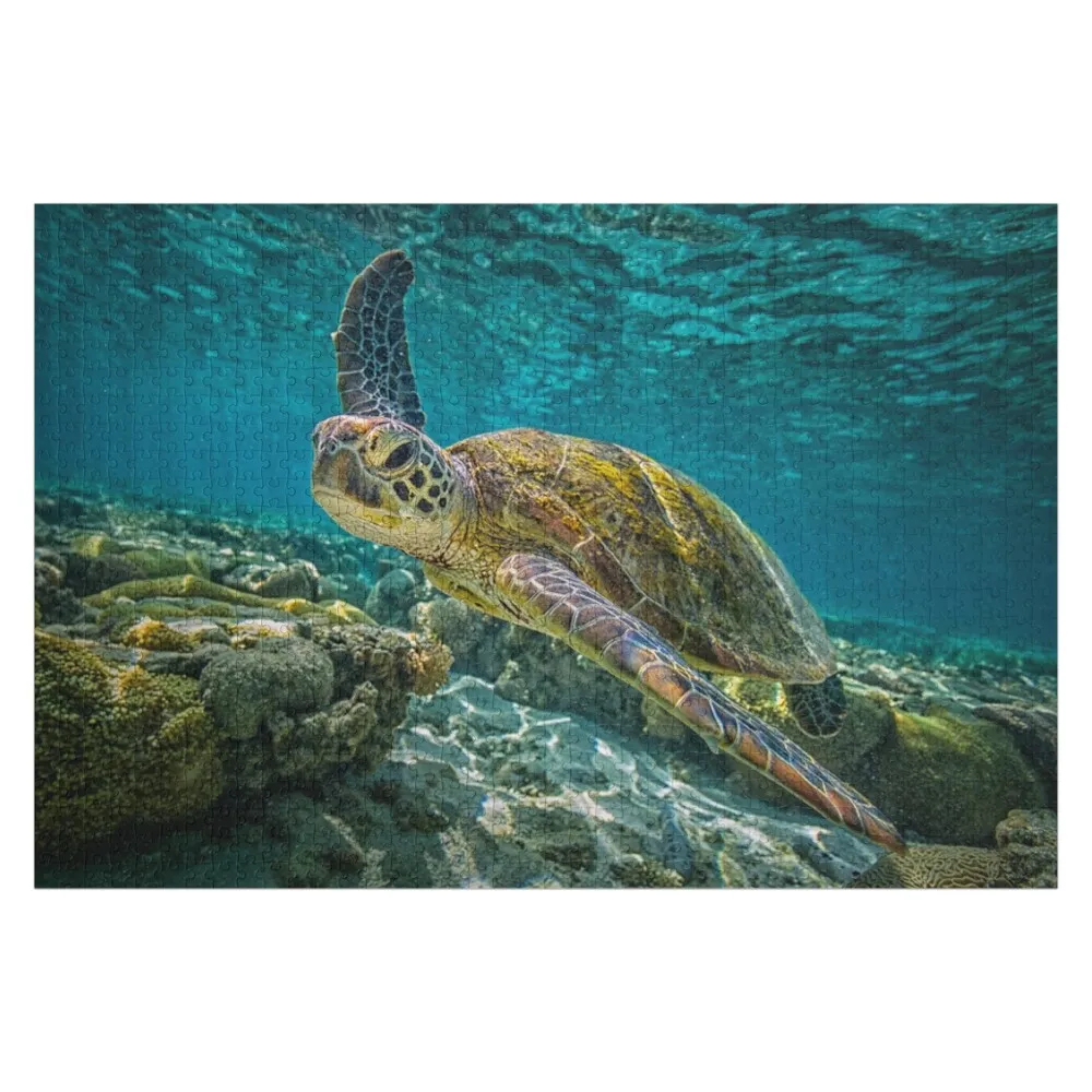 

Blue ocean sea turtle - summer sea swimming turtle Jigsaw Puzzle Christmas Toys Wood Adults Puzzle