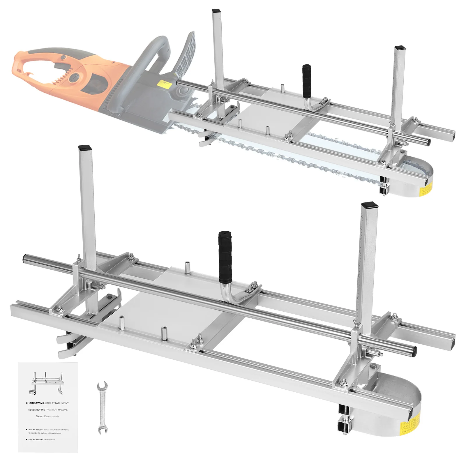 36inch Steel Adjustable DIY Lumber Mill 0.5-12in Cutting Thickness Timber Jig Wood Cutting Guide for Builders and Woodworkers