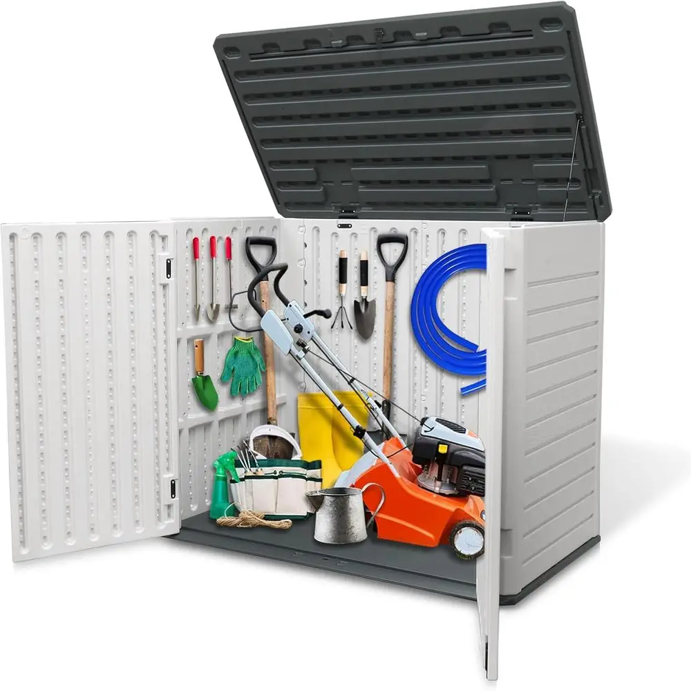 

Всепогодный уличный сарай для хранения с запираемой дверью для велосипедов, подушек и газонокосилок