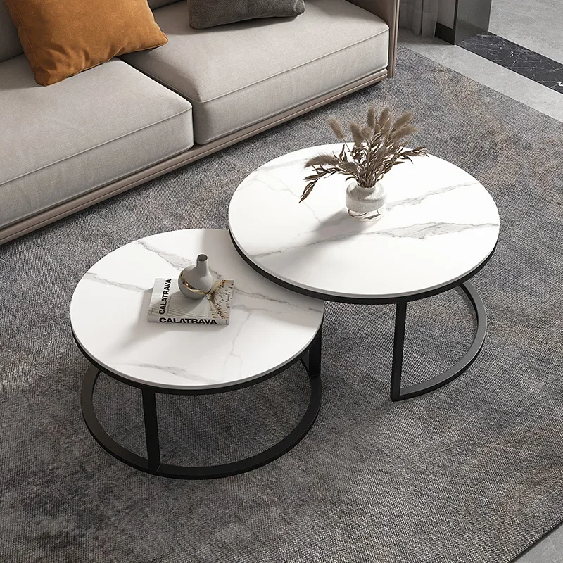 

Light Luxury Coffee Table Mimalist Sofa Side Table Modern Round Center Table Japanese Living Room Center Meubles Salon Furniture