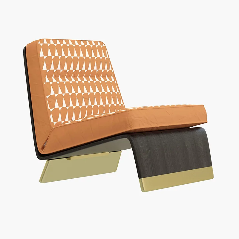 

Designer casual leather art sofa single chair light luxury villa living room creative balcony chair