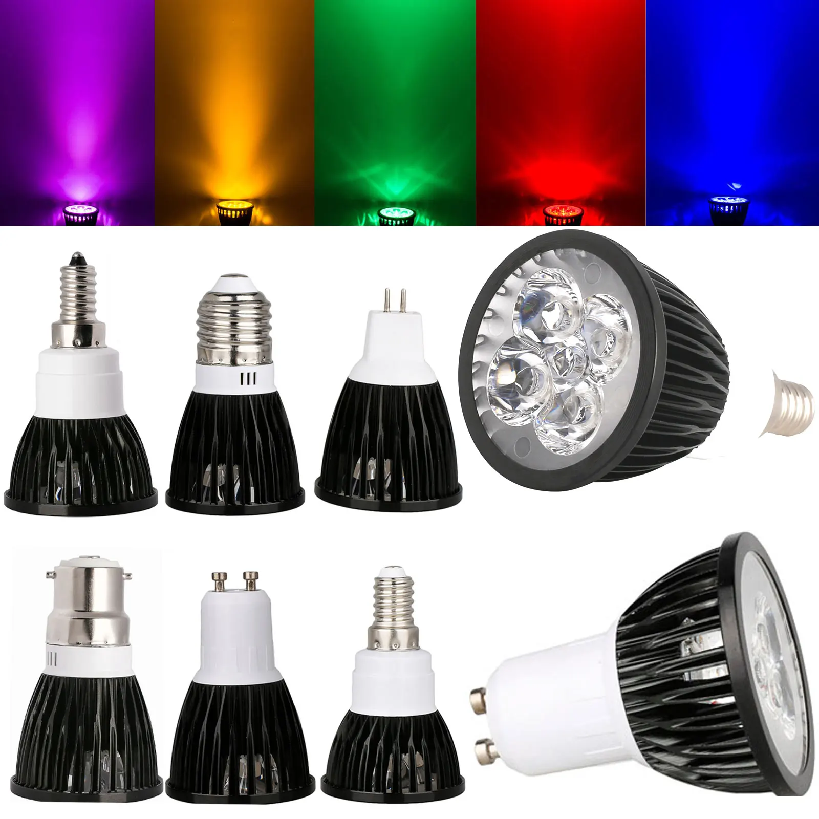 Dimmable Led Spot Light 15W 12W 9W Bulb E27 Mr16 Blue Pruple 3W/ 220V Bulbs Spotlight Gu5.3 Warm White Gu10 E12 3W E14 5000K For