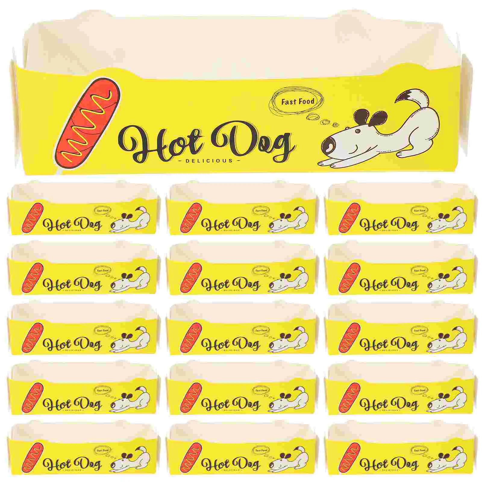 

50 Pcs Hot Dog Paper Plates Snacks Container Food Containers with Lids Decorative Serving Tray