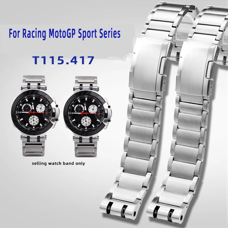 

Double Notched Precision Steel Bracelet For Tissot Racing MotoGP Sport Series T115.417 Modified Men's Watch Strap +tools