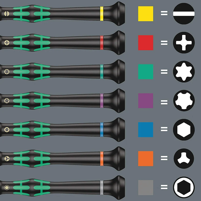 WERA 05073675001 Kraftform Universal Micro Screwdriver Set 12Pc for Electronic Applications